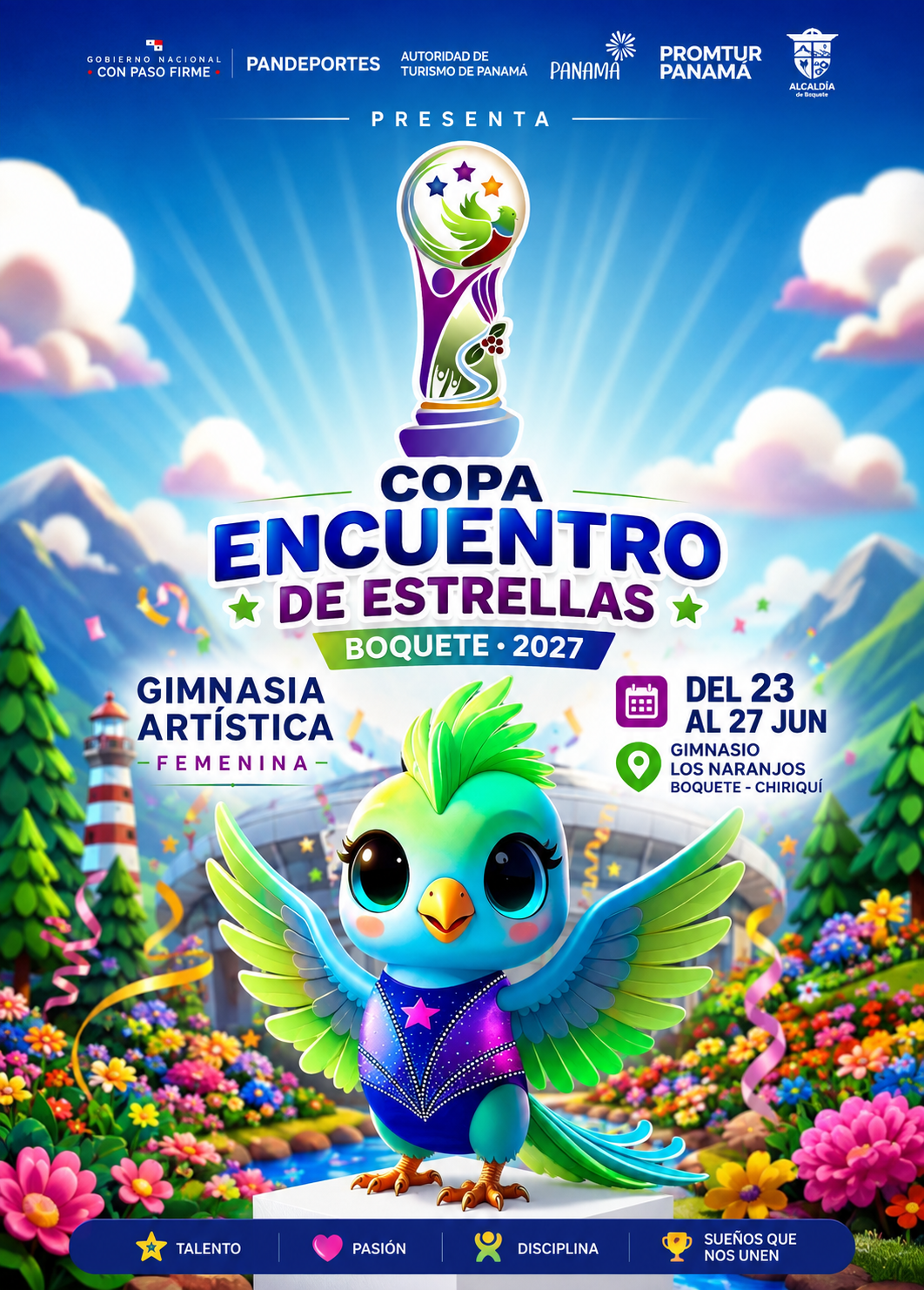 Flyer oficial de la Copa Encuentro de Estrellas Boquete 2027